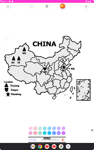 World Map Coloring Book Screen 3