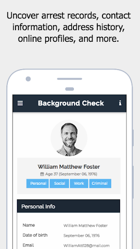 Detailed Background Check Screen 3