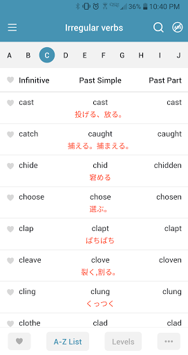 不規則動詞三態表 English By Bita Solutions Google Play Japan Searchman App Data Information