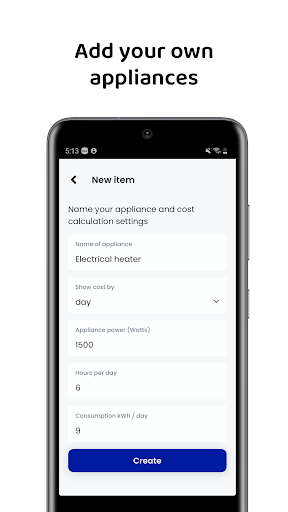 CostAware - Electricity Cost Screen 2