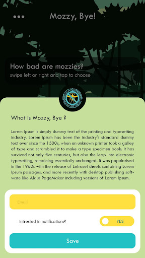 MozzyBye Screen 2