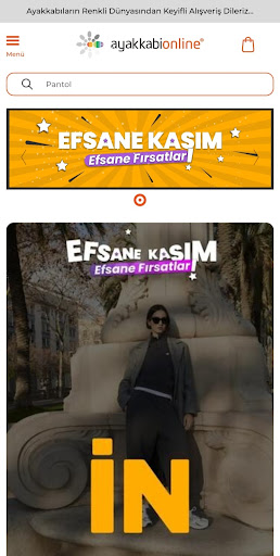 Android application Ayakkabı Online screenshort