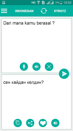 Kyrgyz Indonesian Translator Screen 2