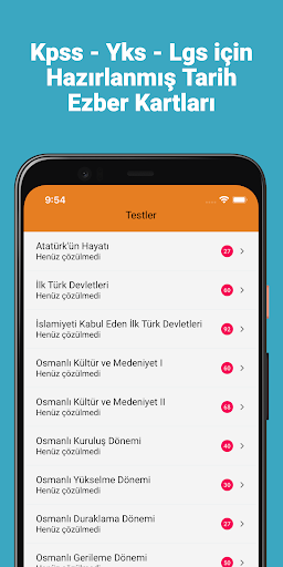 Android application Tarih Altın Bilgiler screenshort