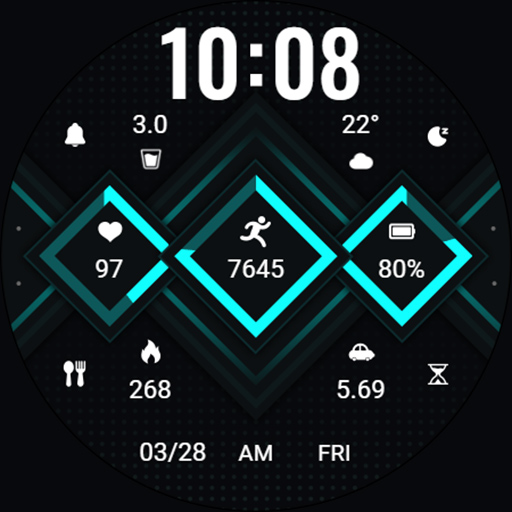 Blue Geometry ZKin Watch screenshot 6