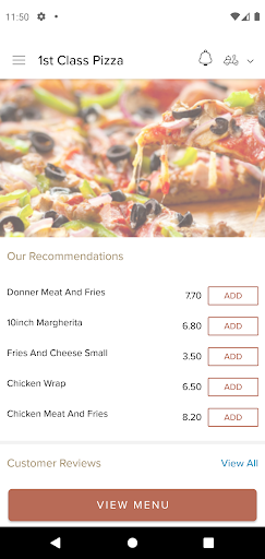 1st Class Pizza Screen 2