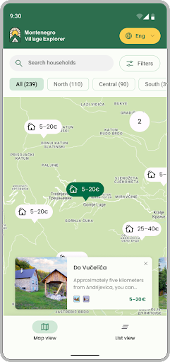 Android application Montenegro Village Explorer screenshort