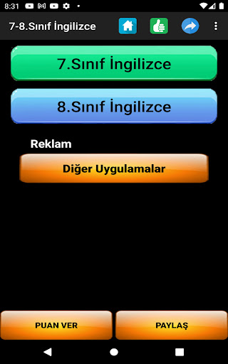 7. Sınıf 8. Sınıf İngilizce Te