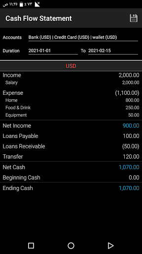 Android application Accounty screenshort