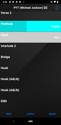 Cover Band Tracks Screen 3