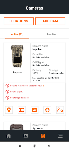 Screenshot of Bushnell Trail Cameras
