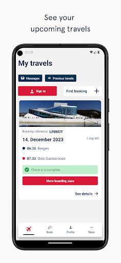 Screenshot of Norwegian Travel Assistant