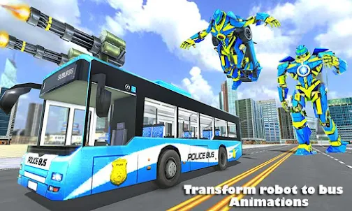 Real Bus Robot Car Battle Game