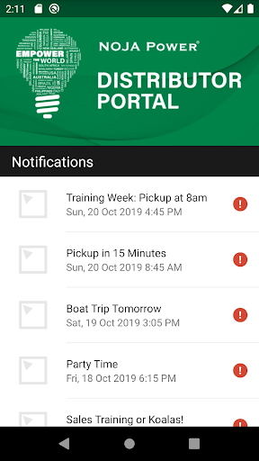 NOJA Power Distributor Portal Screen 2