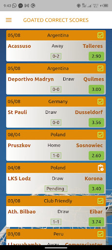 Goated correct scores