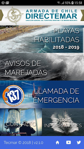 Android application Playas Chile screenshort