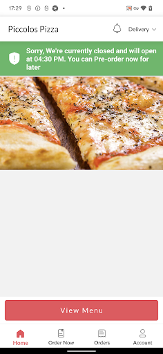 Piccolos Pizza Screen 2