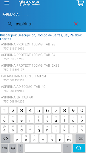 Carrito eFanasa Screen 3