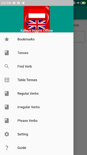 Android application Kamus Inggris Offline screenshort