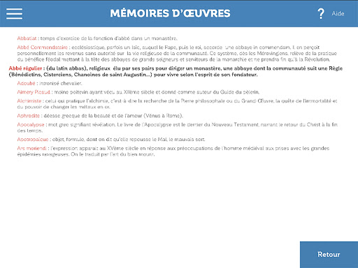 Mémoires d'œuvres Screenshot 4 - AppWisp.com