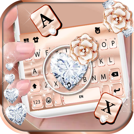 Diamond Rose Gold Keyboard Bac logo