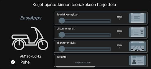 Android application Biili mopon teoriakoe screenshort