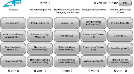 Android application Kräfteparallelogramme screenshort