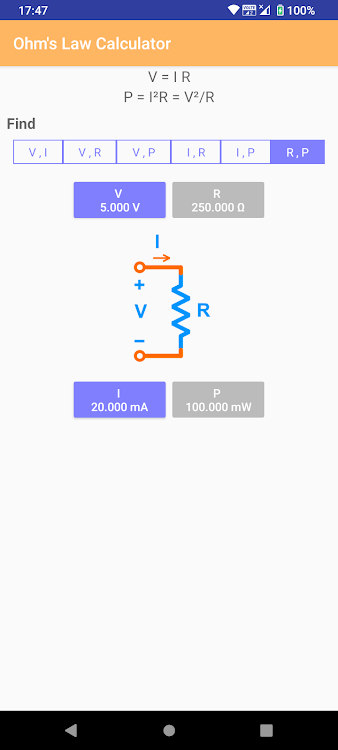 Ohm's Law Calculator - 2.0.40 - (Android)