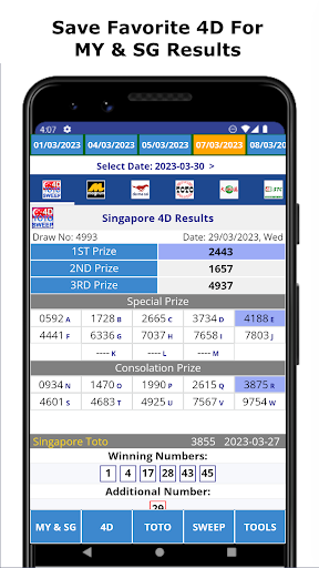 Singapore 4D Toto Sweep Result