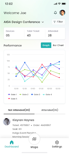 Android application EventBookings Supervisory screenshort