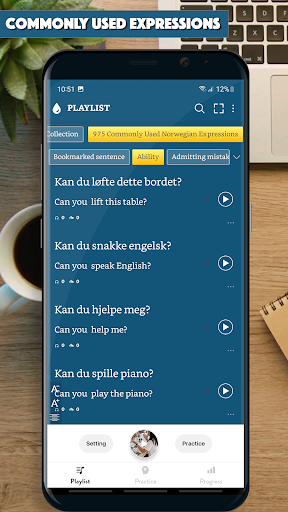 Android application Norwegian Sentence Master screenshort