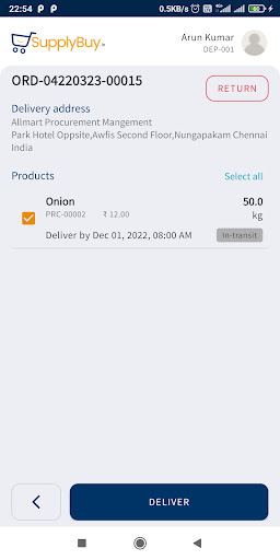 Android application SupplyBuy Delivery Partner screenshort
