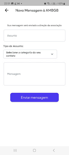 Android application AMBGB Aplicativo da Associação screenshort