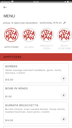 Pizza Man Rewards Screen 3