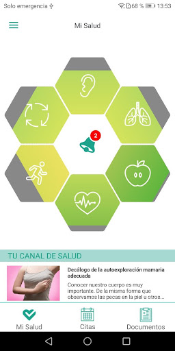 Android application MiSalud Quirónprevención screenshort