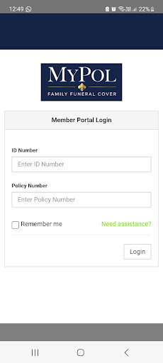 MyPol Member Portal Screen 2