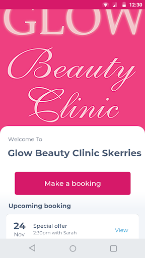 Android application Glow Beauty Clinic Skerries screenshort