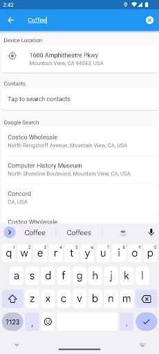 Android application Route Finder screenshort