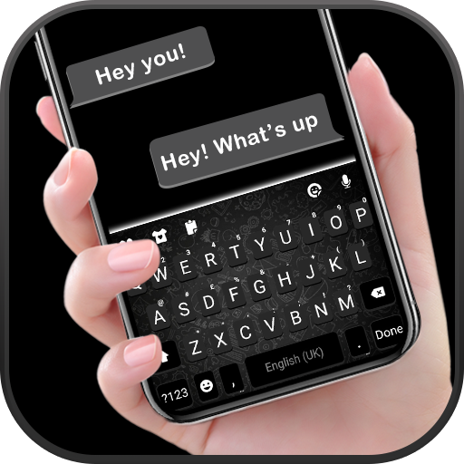 SMS Black Chat Keyboard Backgr logo