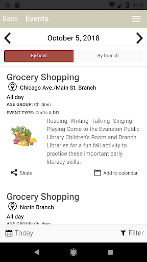 Evanston Public Library Mobile Screen 2