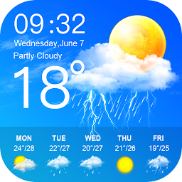 「天気予報 (てんきよほう)、天気アプリ」のアイコン画像