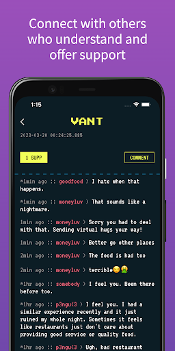 VANT - Safe space for venting Screen 3