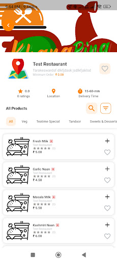 Android application KhanaPina screenshort