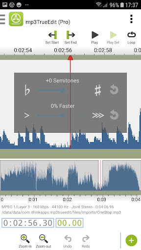 mp3TrueEdit touch Audio Editor Screen 3