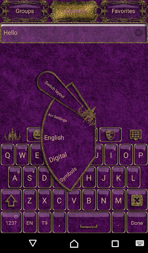 Purple Gold Chandelier Keyboar Screen 2