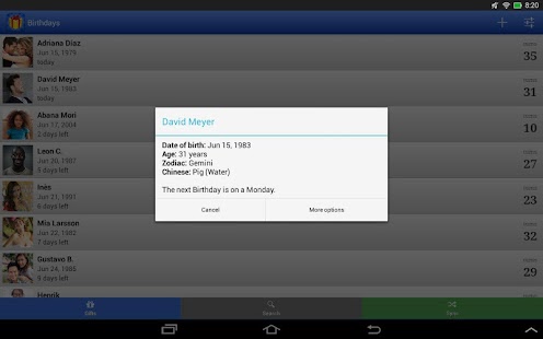 Birthdays: Reminder & calendar Screenshot