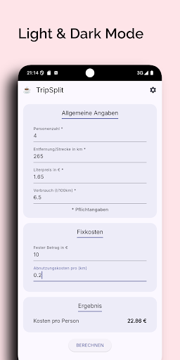 TripSplit - Spritgeld Rechner Screen 3
