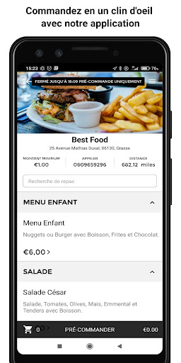 Android application Best Food screenshort