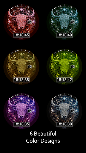 Android application Taurus Zodiac Watch Face screenshort