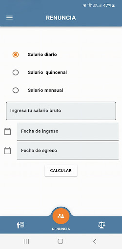 Android application Mi Finiquito screenshort